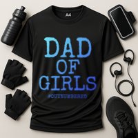 Father Gift From Daughters Funny Dad Of #Outnumbered Cool Gift Cooling Performance Crew T-Shirt