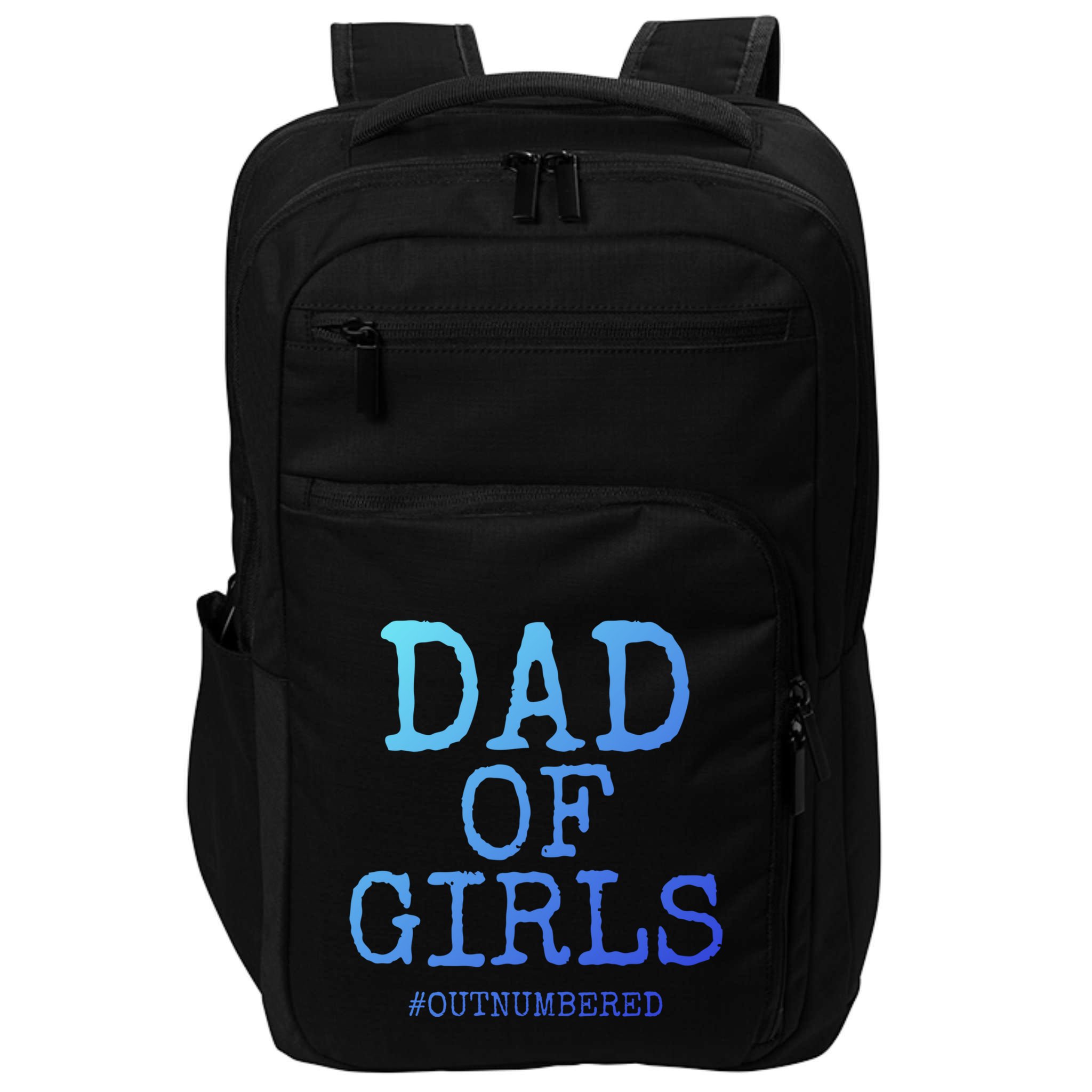 Father Gift From Daughters Funny Dad Of #Outnumbered Cool Gift Impact Tech Backpack