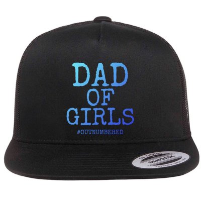 Father Gift From Daughters Funny Dad Of #Outnumbered Cool Gift Flatbill Hat