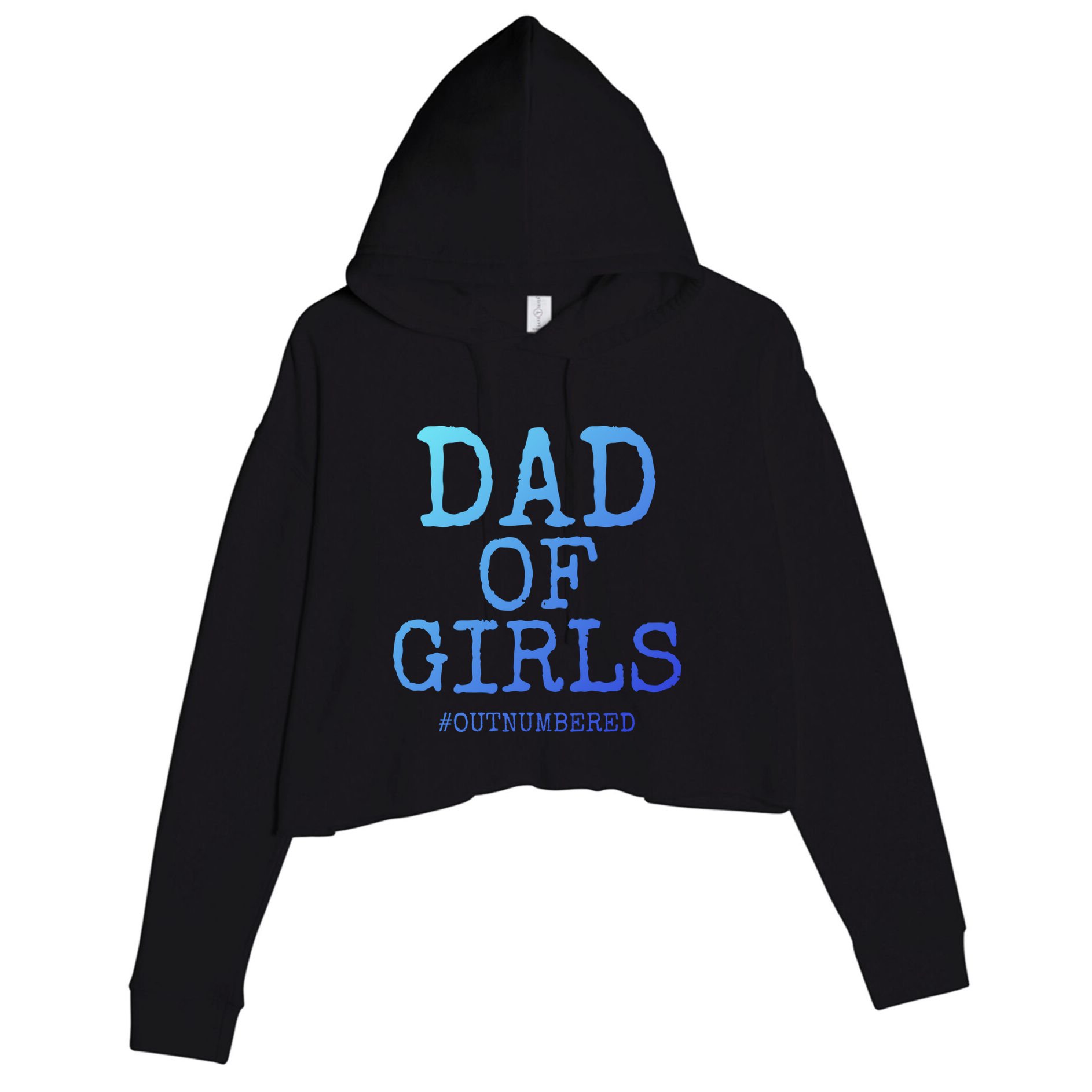 Father Gift From Daughters Funny Dad Of #Outnumbered Cool Gift Crop Fleece Hoodie