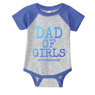 Father Gift From Daughters Funny Dad Of #Outnumbered Cool Gift Infant Baby Jersey Bodysuit
