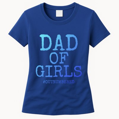 Father Gift From Daughters Funny Dad Of #Outnumbered Cool Gift Womens T-Shirt
