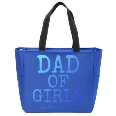 Father Gift From Daughters Funny Dad Of #Outnumbered Cool Gift Zip Tote Bag