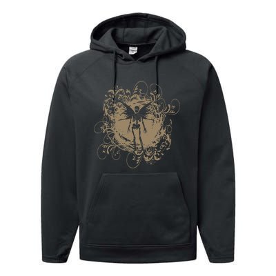 Fairy Grunge Fairycore Aesthetic Skeleton Butterfly Performance Fleece Hoodie