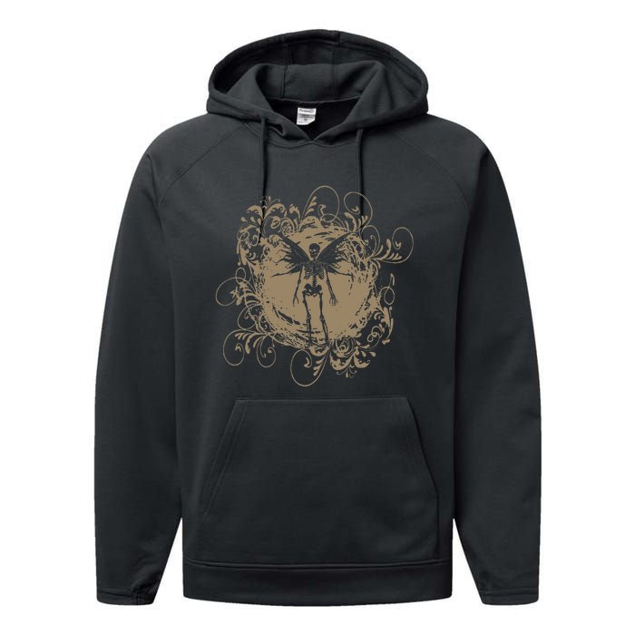 Fairy Grunge Fairycore Aesthetic Skeleton Butterfly Performance Fleece Hoodie