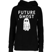 Future Ghost Funny Happy Halloween Costume Womens Funnel Neck Pullover Hood