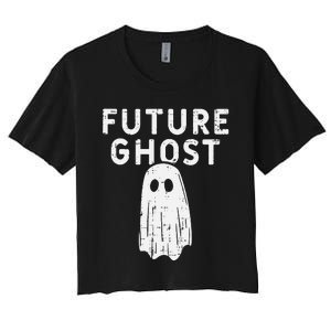 Future Ghost Funny Happy Halloween Costume Women's Crop Top Tee