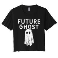 Future Ghost Funny Happy Halloween Costume Women's Crop Top Tee