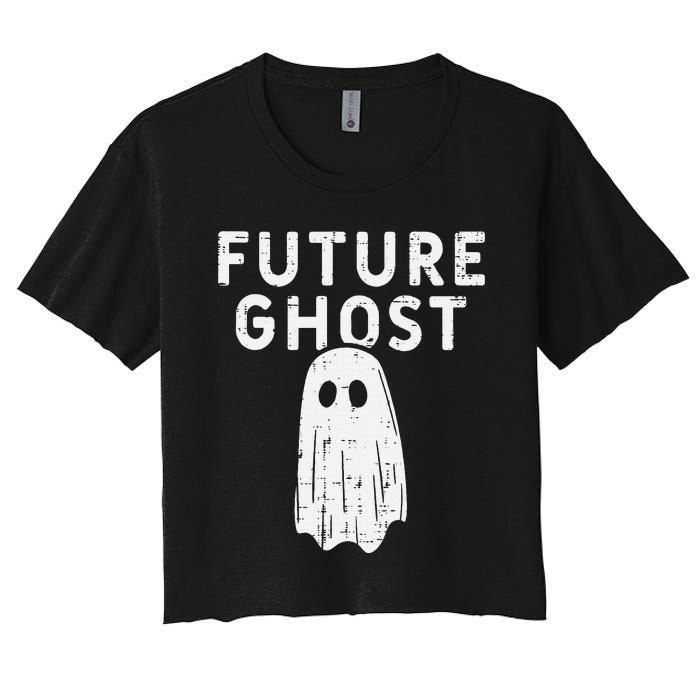 Future Ghost Funny Happy Halloween Costume Women's Crop Top Tee