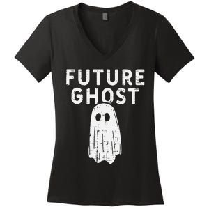 Future Ghost Funny Happy Halloween Costume Women's V-Neck T-Shirt