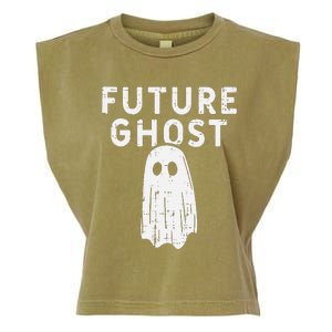 Future Ghost Funny Happy Halloween Costume Garment-Dyed Women's Muscle Tee