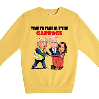 Funny Garbage For Trump 2024 Time To Take Out The Garbage Premium Crewneck Sweatshirt