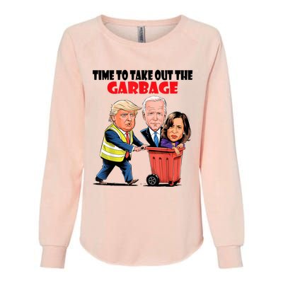 Funny Garbage For Trump 2024 Time To Take Out The Garbage Womens California Wash Sweatshirt