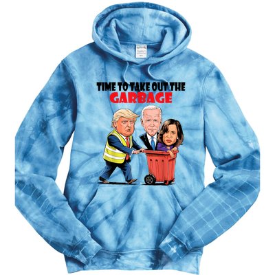 Funny Garbage For Trump 2024 Time To Take Out The Garbage Tie Dye Hoodie