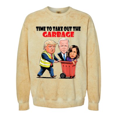 Funny Garbage For Trump 2024 Time To Take Out The Garbage Colorblast Crewneck Sweatshirt