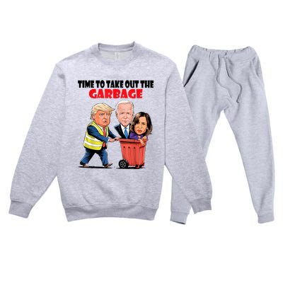 Funny Garbage For Trump 2024 Time To Take Out The Garbage Premium Crewneck Sweatsuit Set