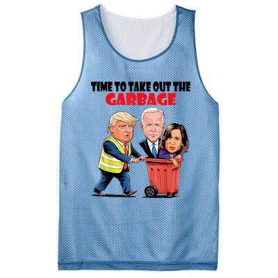 Funny Garbage For Trump 2024 Time To Take Out The Garbage Mesh Reversible Basketball Jersey Tank