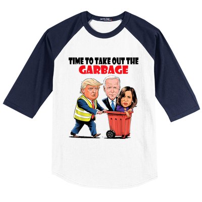 Funny Garbage For Trump 2024 Time To Take Out The Garbage Baseball Sleeve Shirt