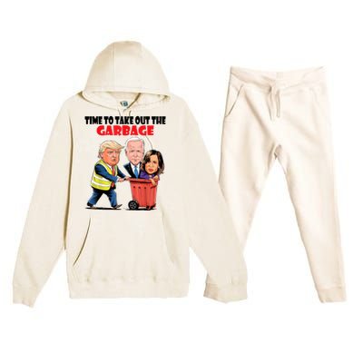 Funny Garbage For Trump 2024 Time To Take Out The Garbage Premium Hooded Sweatsuit Set