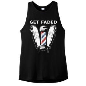 Funny Get Faded Barber Gift For Men Women Cool Hairstylist Ladies PosiCharge Tri-Blend Wicking Tank