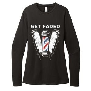 Funny Get Faded Barber Gift For Men Women Cool Hairstylist Womens CVC Long Sleeve Shirt