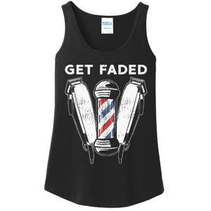 Funny Get Faded Barber Gift For Men Women Cool Hairstylist Ladies Essential Tank