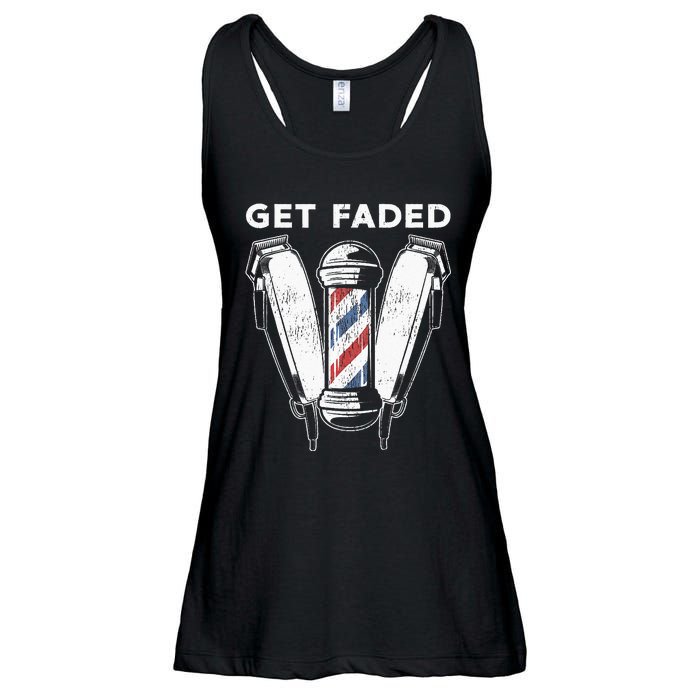 Funny Get Faded Barber Gift For Men Women Cool Hairstylist Ladies Essential Flowy Tank