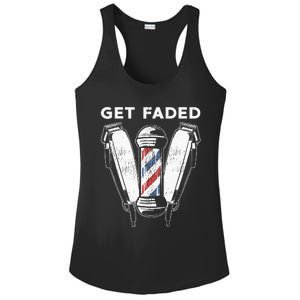 Funny Get Faded Barber Gift For Men Women Cool Hairstylist Ladies PosiCharge Competitor Racerback Tank