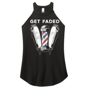 Funny Get Faded Barber Gift For Men Women Cool Hairstylist Women's Perfect Tri Rocker Tank