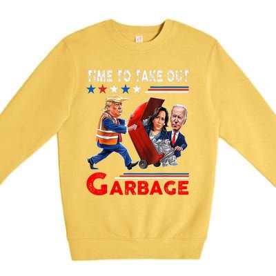 Funny Garbage For Trump 2024 Time To Take Out The Garbage Premium Crewneck Sweatshirt