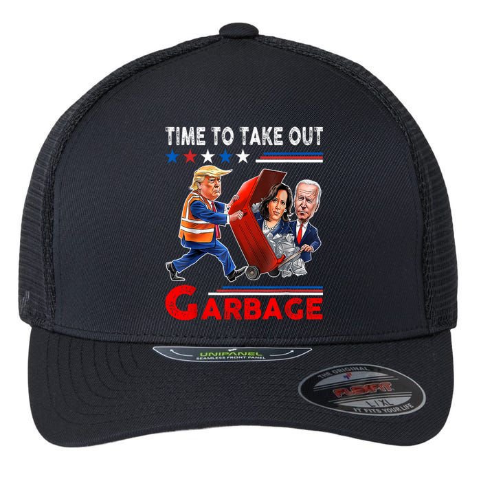 Funny Garbage For Trump 2024 Time To Take Out The Garbage Flexfit Unipanel Trucker Cap