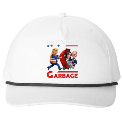 Funny Garbage For Trump 2024 Time To Take Out The Garbage Snapback Five-Panel Rope Hat