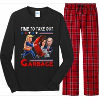 Funny Garbage For Trump 2024 Time To Take Out The Garbage Long Sleeve Pajama Set