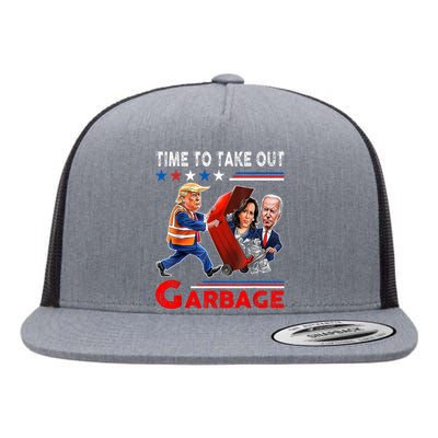 Funny Garbage For Trump 2024 Time To Take Out The Garbage Flat Bill Trucker Hat