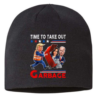 Funny Garbage For Trump 2024 Time To Take Out The Garbage Sustainable Beanie