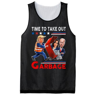 Funny Garbage For Trump 2024 Time To Take Out The Garbage Mesh Reversible Basketball Jersey Tank