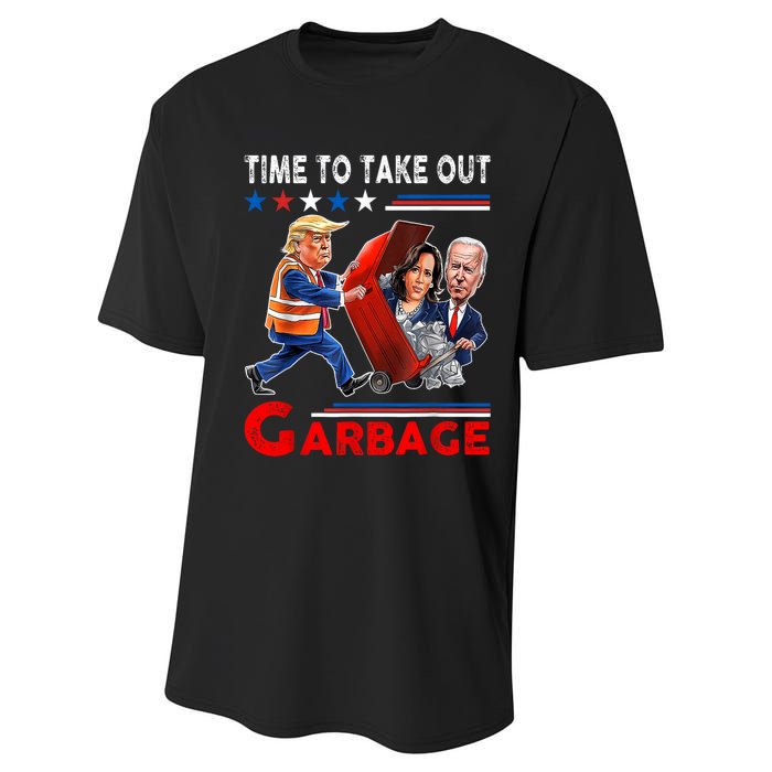 Funny Garbage For Trump 2024 Time To Take Out The Garbage Performance Sprint T-Shirt