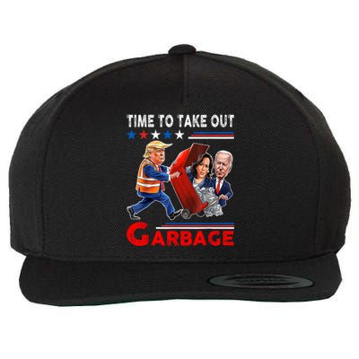 Funny Garbage For Trump 2024 Time To Take Out The Garbage Wool Snapback Cap