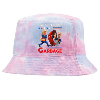 Funny Garbage For Trump 2024 Time To Take Out The Garbage Tie-Dyed Bucket Hat