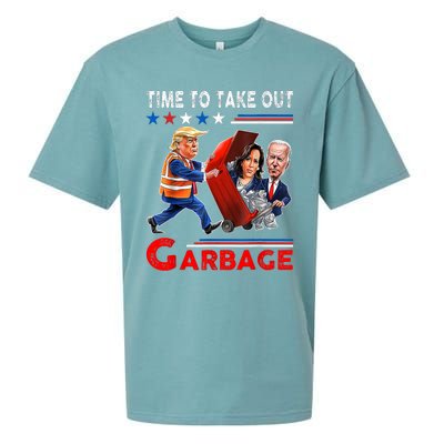 Funny Garbage For Trump 2024 Time To Take Out The Garbage Sueded Cloud Jersey T-Shirt