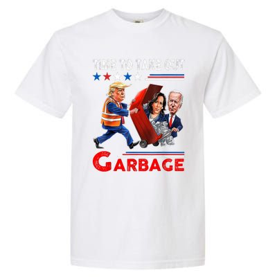 Funny Garbage For Trump 2024 Time To Take Out The Garbage Garment-Dyed Heavyweight T-Shirt