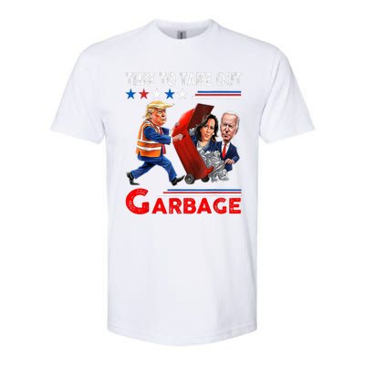 Funny Garbage For Trump 2024 Time To Take Out The Garbage Softstyle CVC T-Shirt