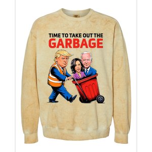 Funny Garbage For Trump 2024 Colorblast Crewneck Sweatshirt