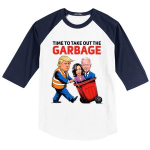 Funny Garbage For Trump 2024 Baseball Sleeve Shirt