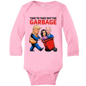 Funny Garbage For Trump 2024 Baby Long Sleeve Bodysuit