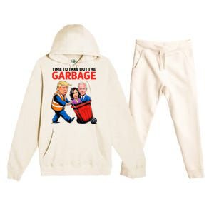 Funny Garbage For Trump 2024 Premium Hooded Sweatsuit Set