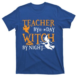 Funny Gift For Teachers Teacher By Day Witch By Night Halloween Gift T-Shirt