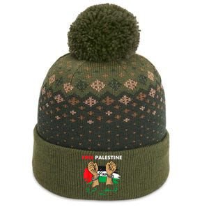 Free Gaza Free Palestine Flag Arabic Human Rights The Baniff Cuffed Pom Beanie