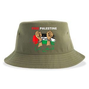 Free Gaza Free Palestine Flag Arabic Human Rights Sustainable Bucket Hat