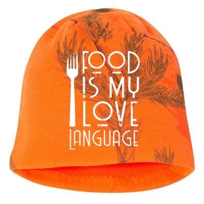 Foodie Gifts Food Is My Love Language Food Lover Chef Cook Kati - Camo Knit Beanie